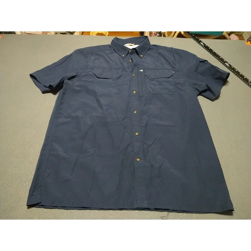 Field & Stream Fishing‎ Shirt Men L Blue Boating Short Sleeve Outdoor Quick Dry